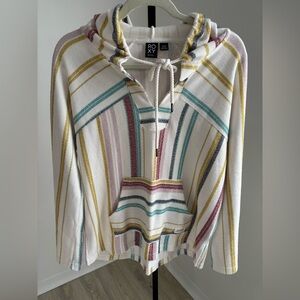 Roxy Women's V-Neck Striped Tunic Sweater